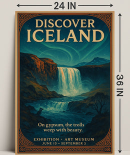 Discover Iceland Exhibition Poster Art Print PosterGoat
