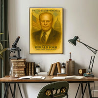 Gerald Ford 38th President of the United States Vintage Watercolor Poster