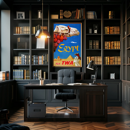 Fly TWA to Egypt Travel Poster by David Klein