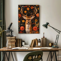 Majestic Deer Floral Wonderland Poster