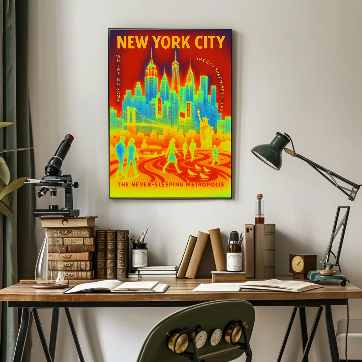 New York Cityscape Dreamscape Poster Abstract Wall Art