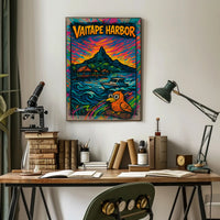 Vibrant Vaitape Harbor Travel Poster PosterGoat