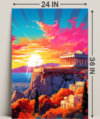 Sunset Over The Acropolis Poster
