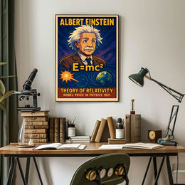 Einstein Nobel Prize Vintage Physics Portrait Gift Poster