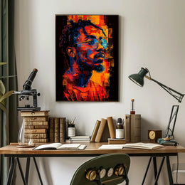 Vibrant Portrait In Abstract Abstract Poster