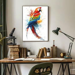Vibrant Parrot Splash Poster