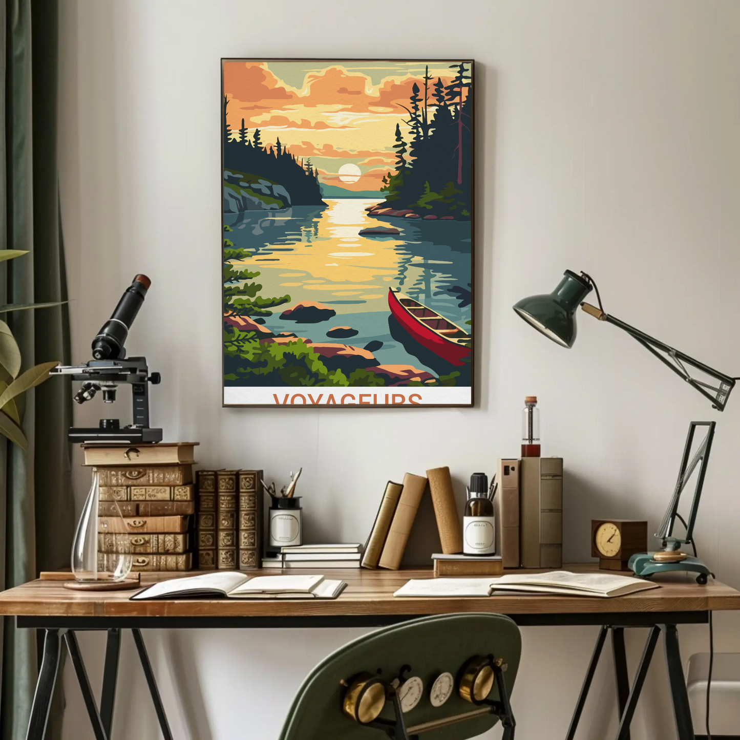 Voyageurs National Park Minnesota Canoe Travel Poster