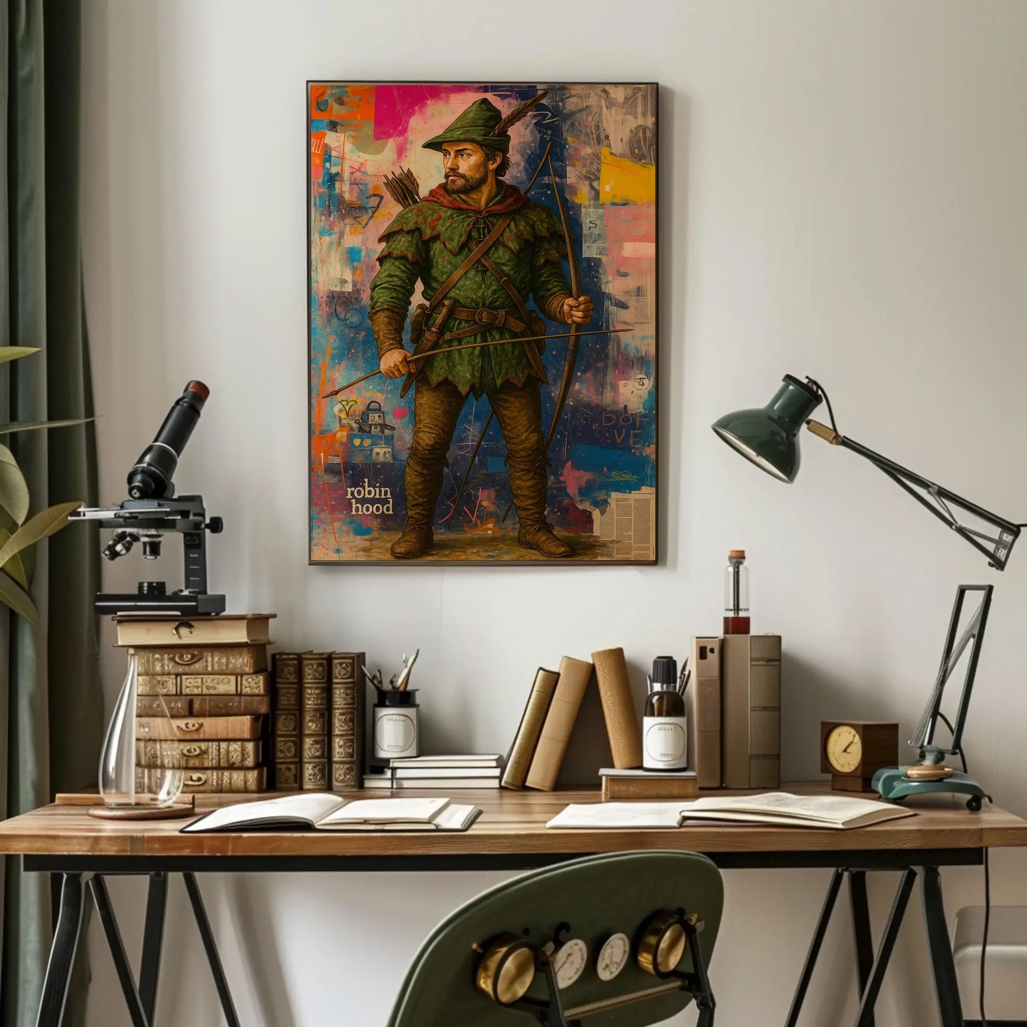Robin Hood Meets Abstract Urban Pop Culture Poster