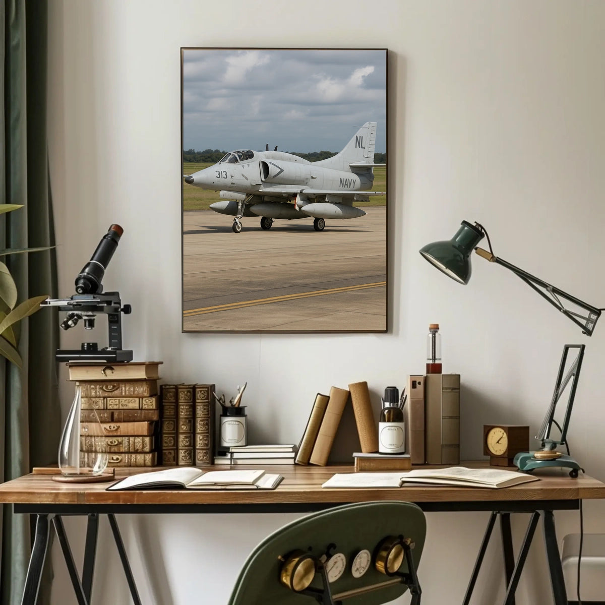 Military Jet on Runway: Military Recruitment Poster