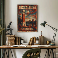 Tuscaloosa Tower Skyline Vintage Collectors Poster
