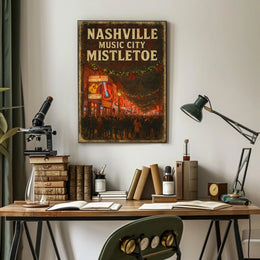 Nashville Music City Mistletoe Poster