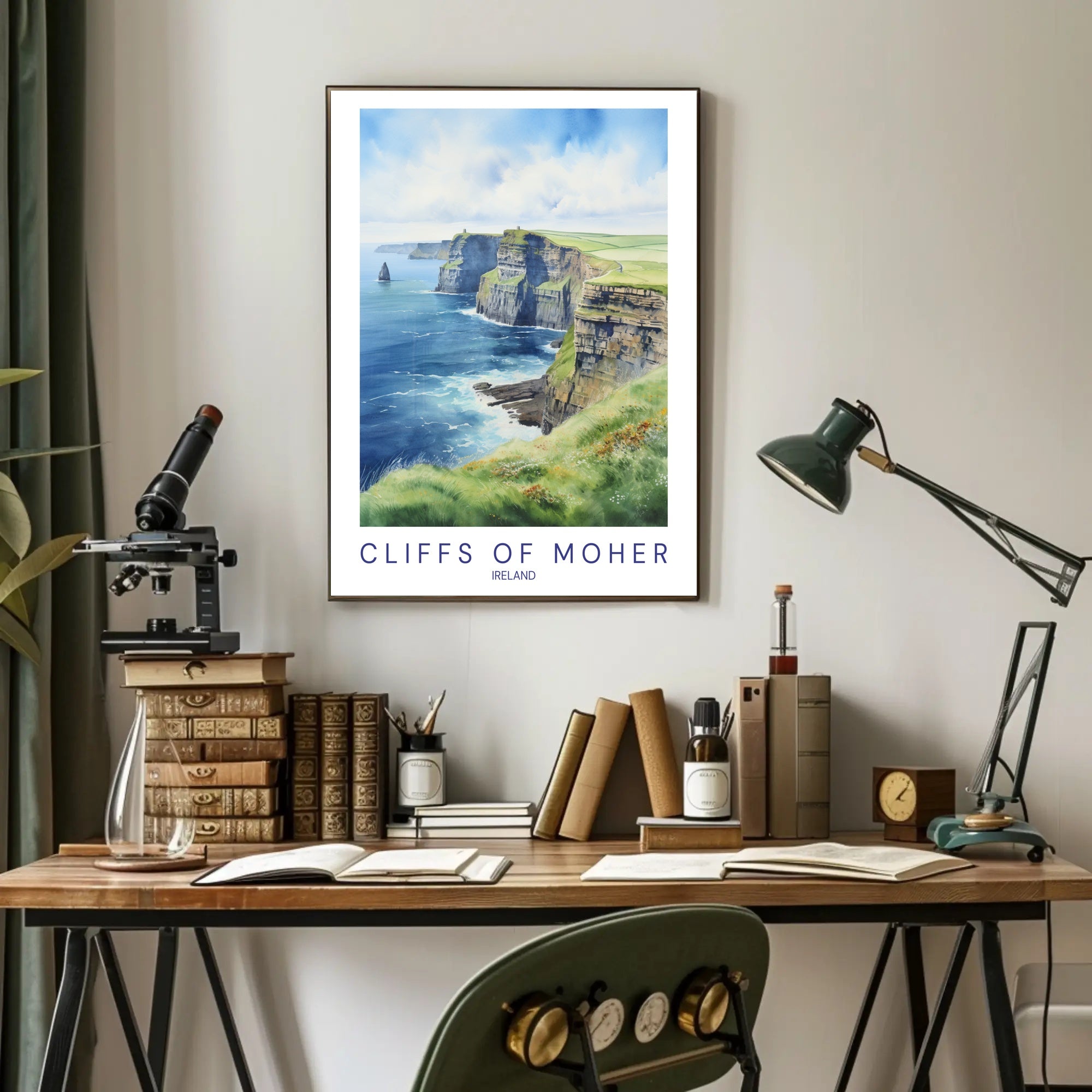 Cliffs of Moher Travel Poster for Tranquil Irish Escape PosterGoat