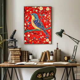 Vibrant Bird Poster Dotted Wonderland Art Print