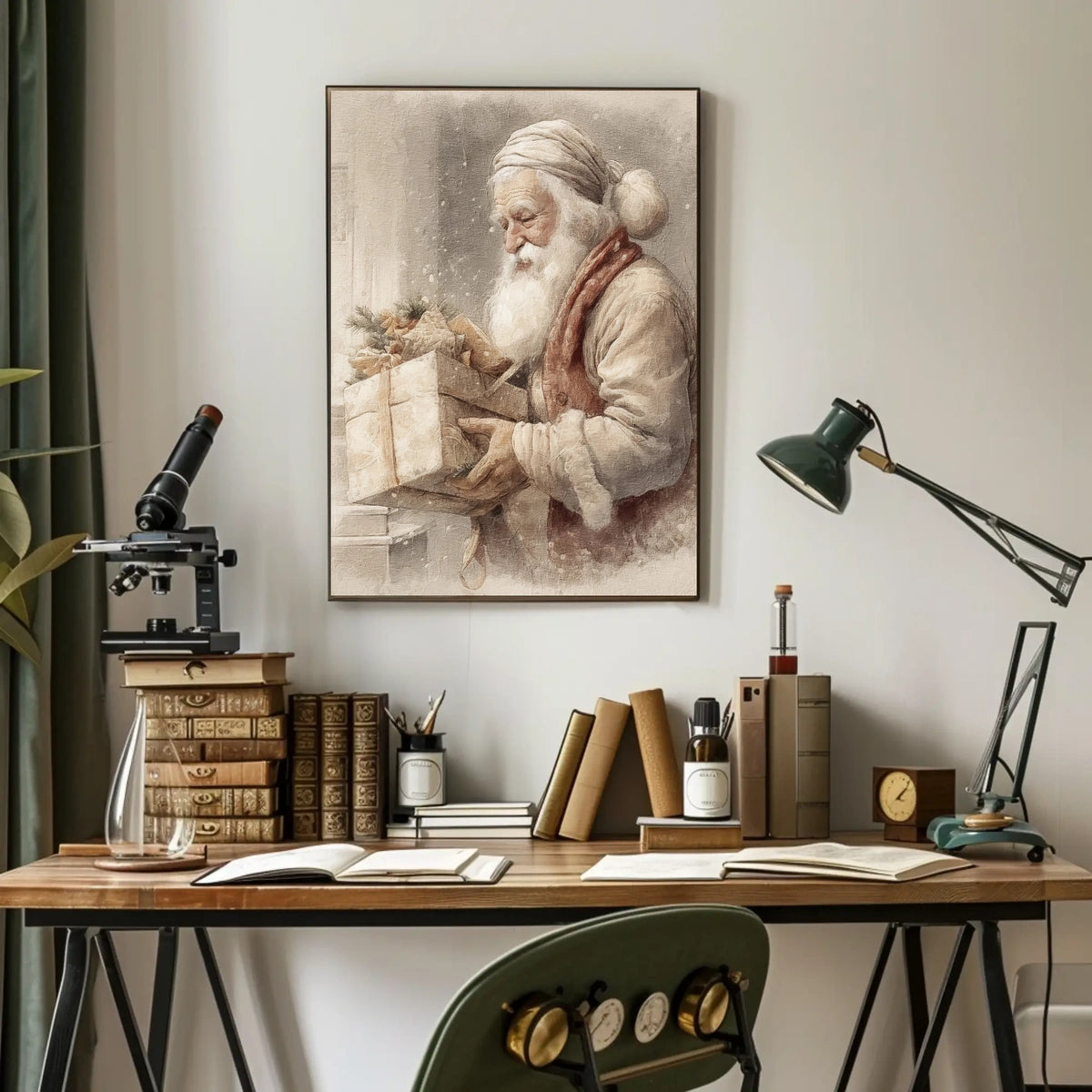 Vintage Santa Claus With Gifts Vintage Poster