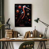 Stylized Bird with Spirals Abstract or Artistic Poster