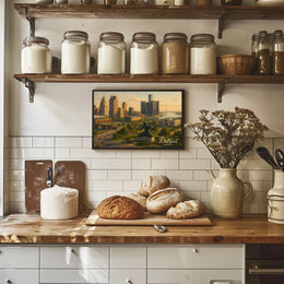 Detroit Skyline Michigan Urban Travel Photography Realism Heritage Iconic Cityscape Poster