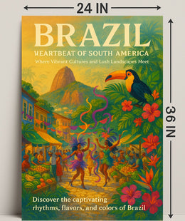 Brazil Heartbeat of South America Poster Art Print PosterGoat