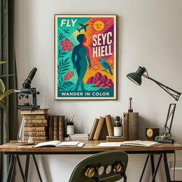 Fly to Seychelles Adventure – Vibrant Travel Poster PosterGoat