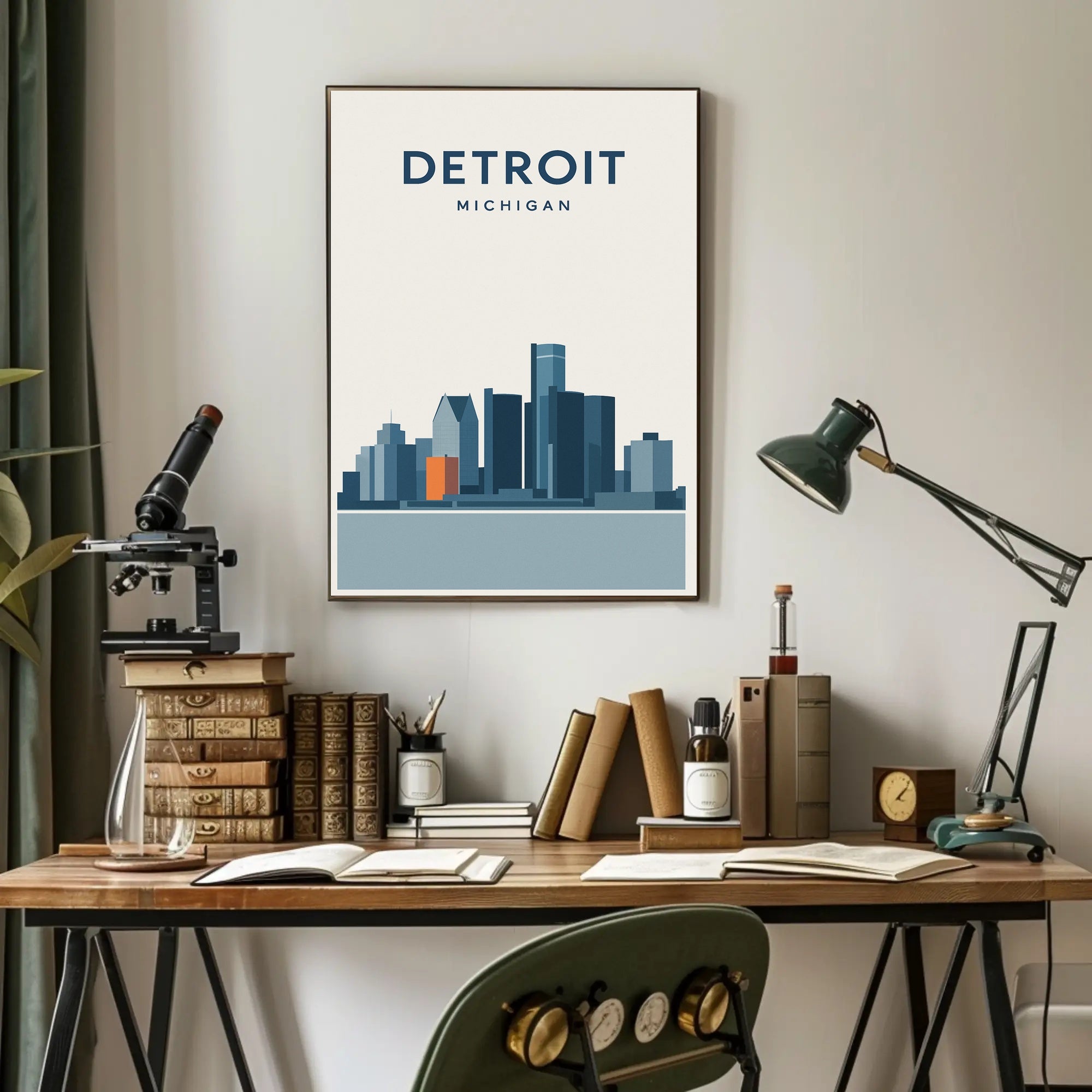 Detroit Skyline Poster PosterGoat