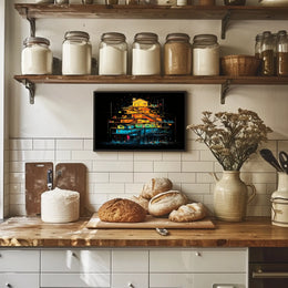 Colorful Stacked Houses Poster