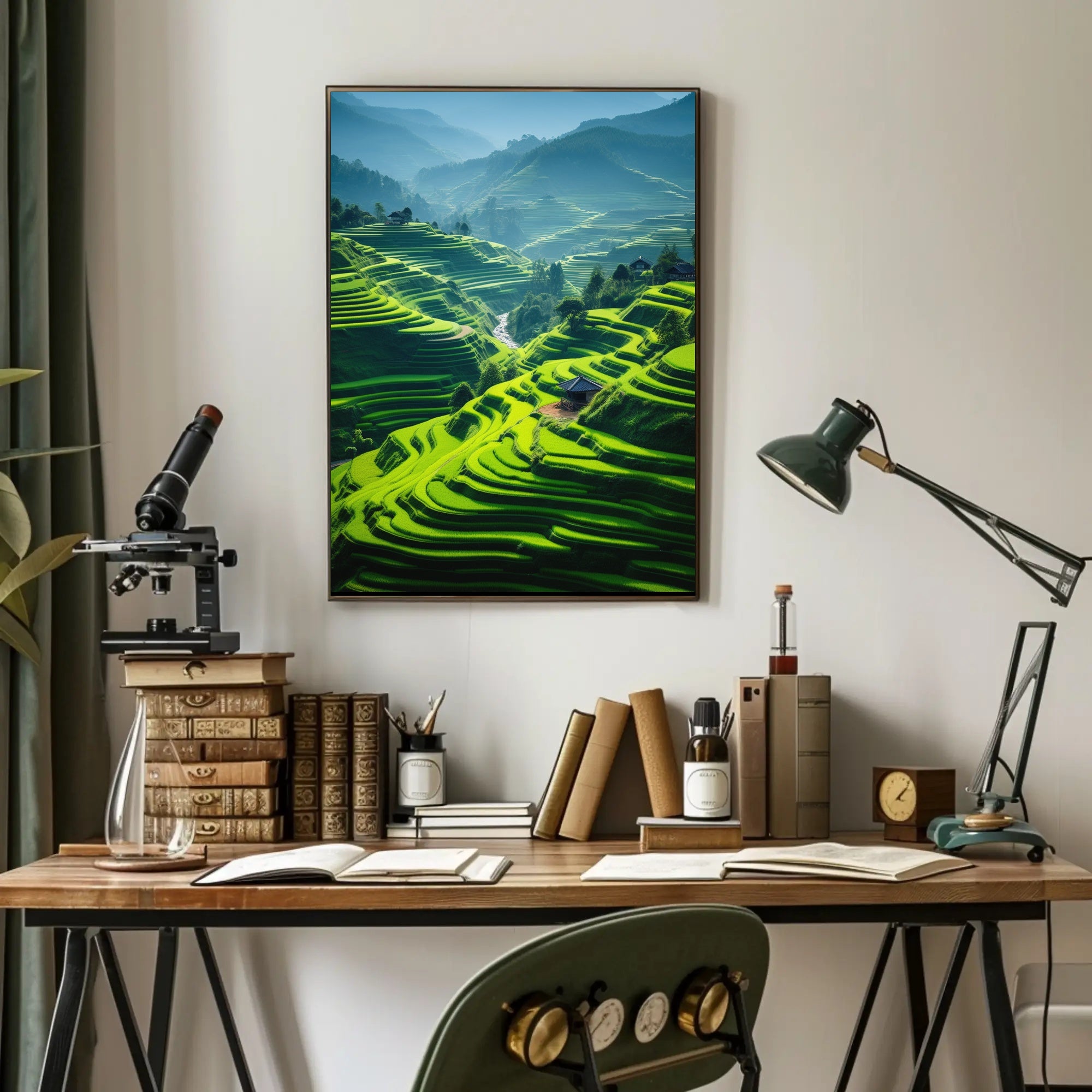 Beautiful Terraced Rice Fields Art Print Cultural Poster