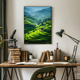 Beautiful Terraced Rice Fields Art Print Cultural Poster