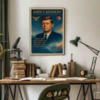 JFK Inspirational Poster with Vintage Patriotic Theme