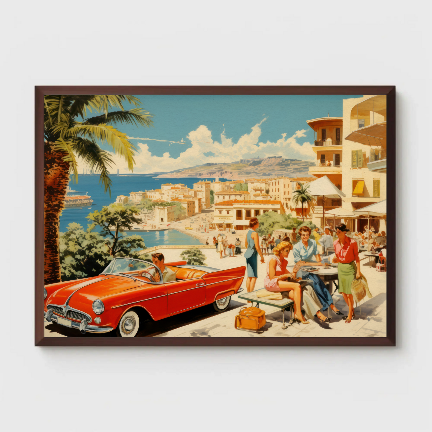 Mediterranean Coast Vintage Travel Poster