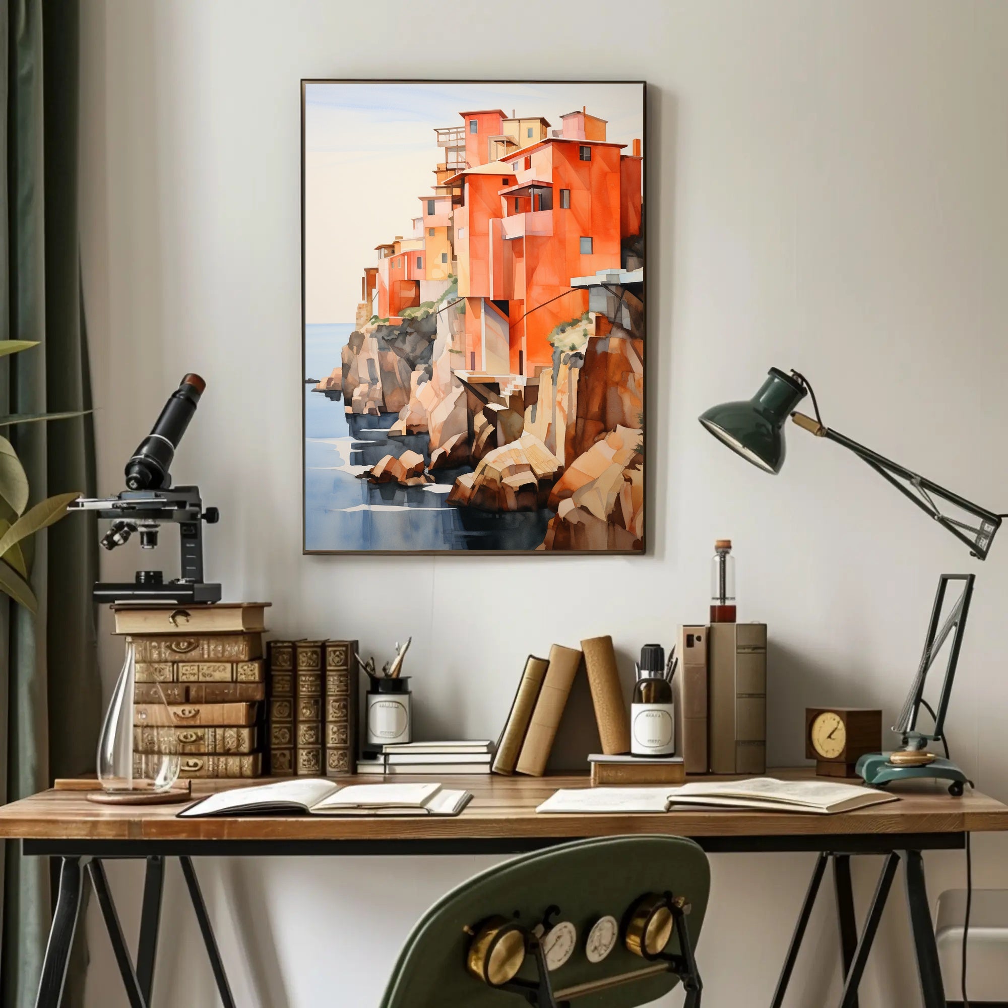 Coastal Cliffside Homes Poster