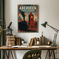 Aberdeen Vintage Travel Retro 80s Wanderlust Poster