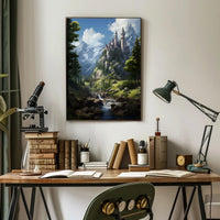 Enchanted Mountain Castle Poster PosterGoat
