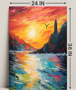 Radiant Sunset Over The Sea Poster