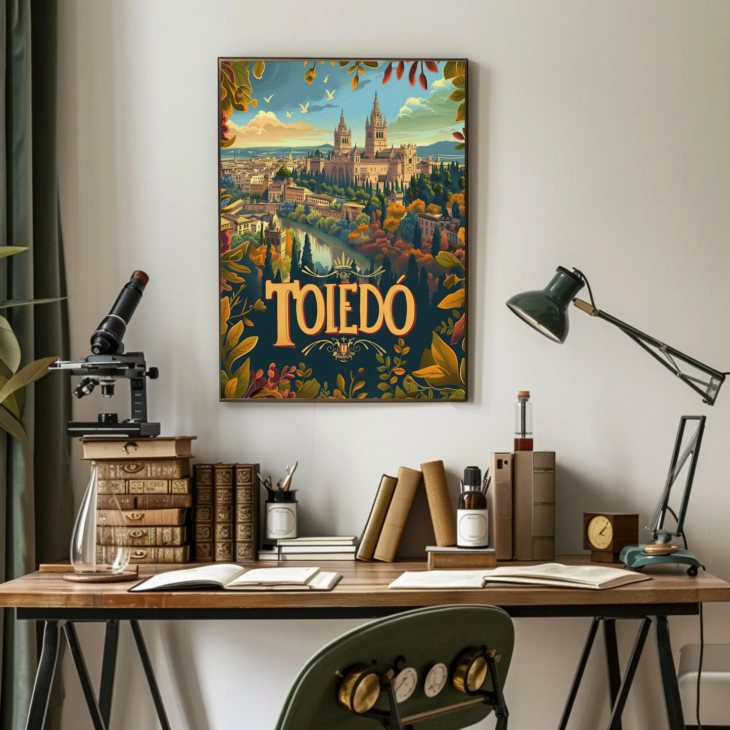 Toledo Autumn View Medieval City Travel Poster