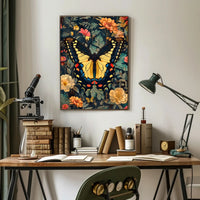 Butterfly Symphony: Vibrant Botanical Modern Art Animal Poster