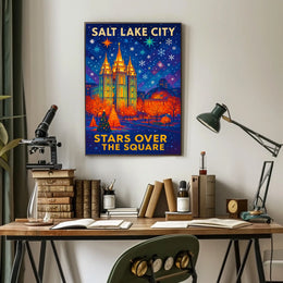 Stars Over the Square Salt Lake City Poster