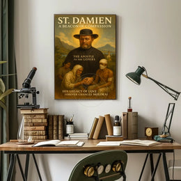 St. Damien Inspirational Legacy Vintage Heritage Poster