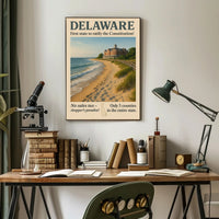 Delaware First State Highlights Wall Art Print PosterGoat