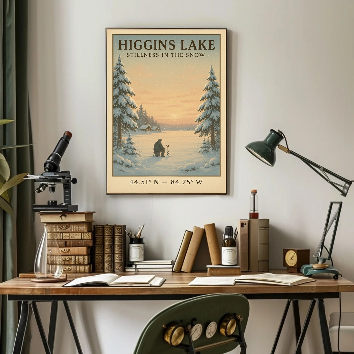 Higgins Lake Stillness in the Snow Poster