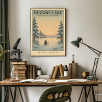 Higgins Lake Stillness in the Snow Poster