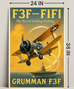 Grumman F3F The Barrel-Rolling Bulldog Poster PosterGoat
