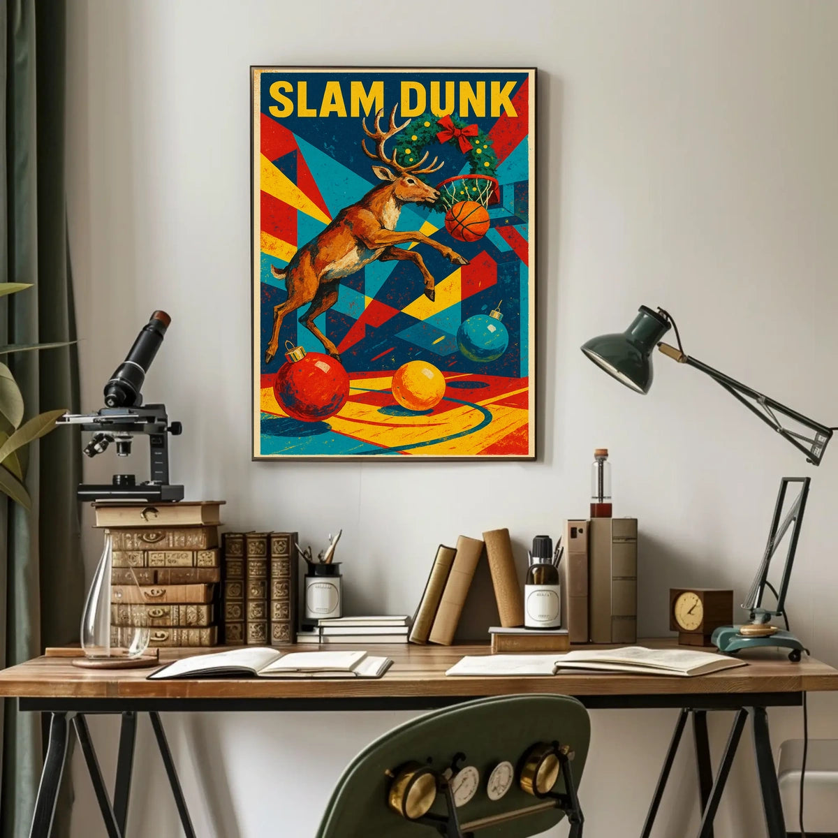 Slam Dunk Reindeer Poster