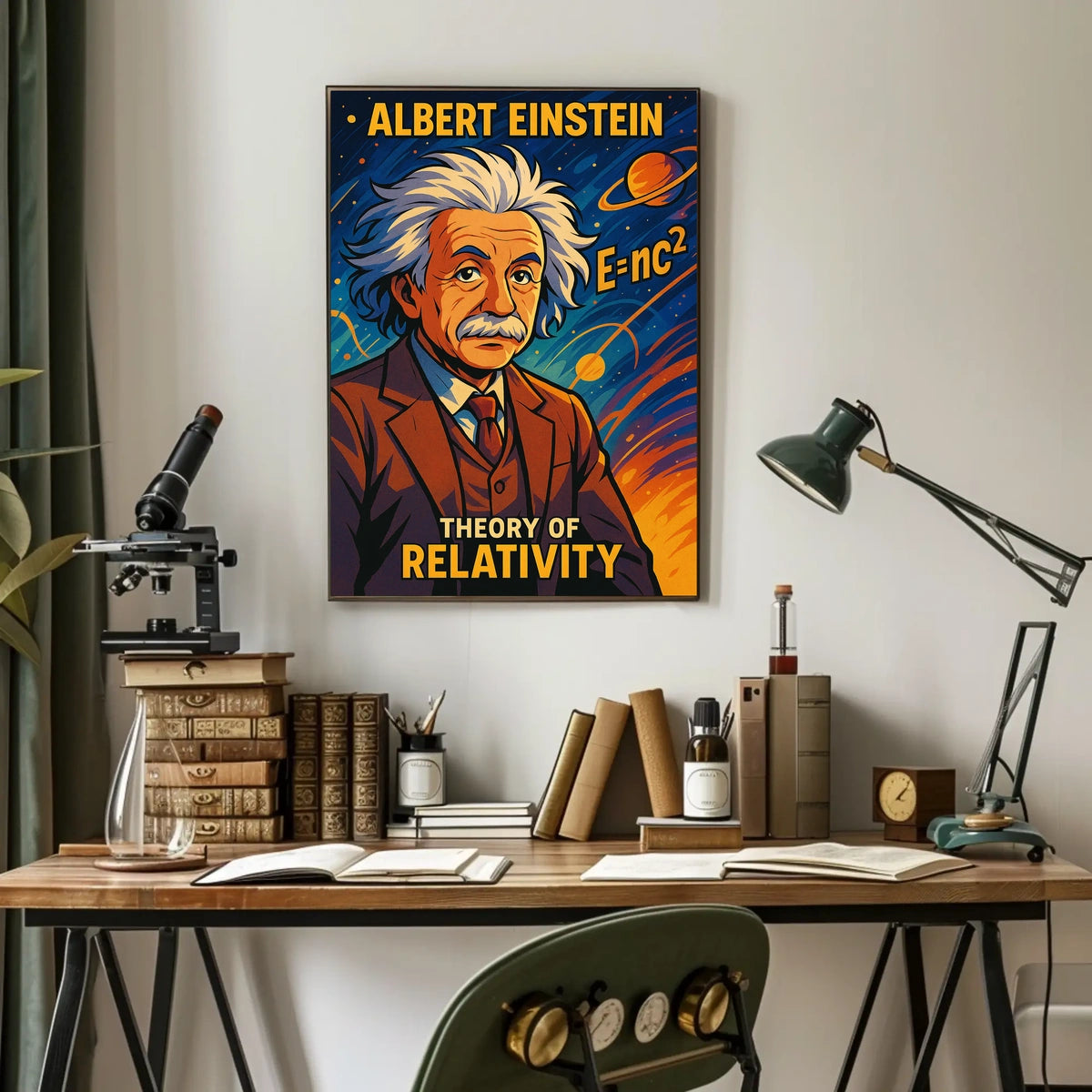 Albert Einstein Relativity Theory Vintage Science Inspiring Intellectual Curiosity Poster