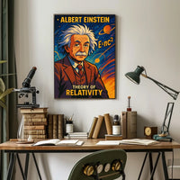 Albert Einstein Relativity Theory Vintage Science Inspiring Intellectual Curiosity Poster