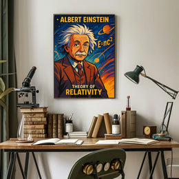 Albert Einstein Relativity Theory Vintage Science Inspiring Intellectual Curiosity Poster