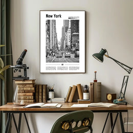 New York City Poster Modern Monochrome Cityscape Wall Art