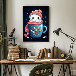 Festive Snowy Cheer in a Mug Art Poster