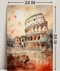 Colosseum In Watercolor Poster