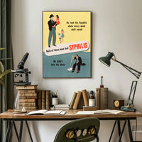 Vintage Syphilis Treatment Public Health Educational Poster PosterGoat