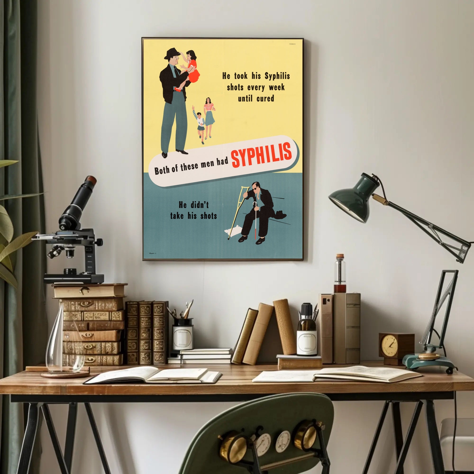 Vintage Syphilis Treatment Public Health Educational Poster PosterGoat