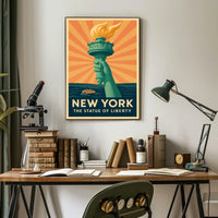 Statue of Liberty Vintage Travel Poster